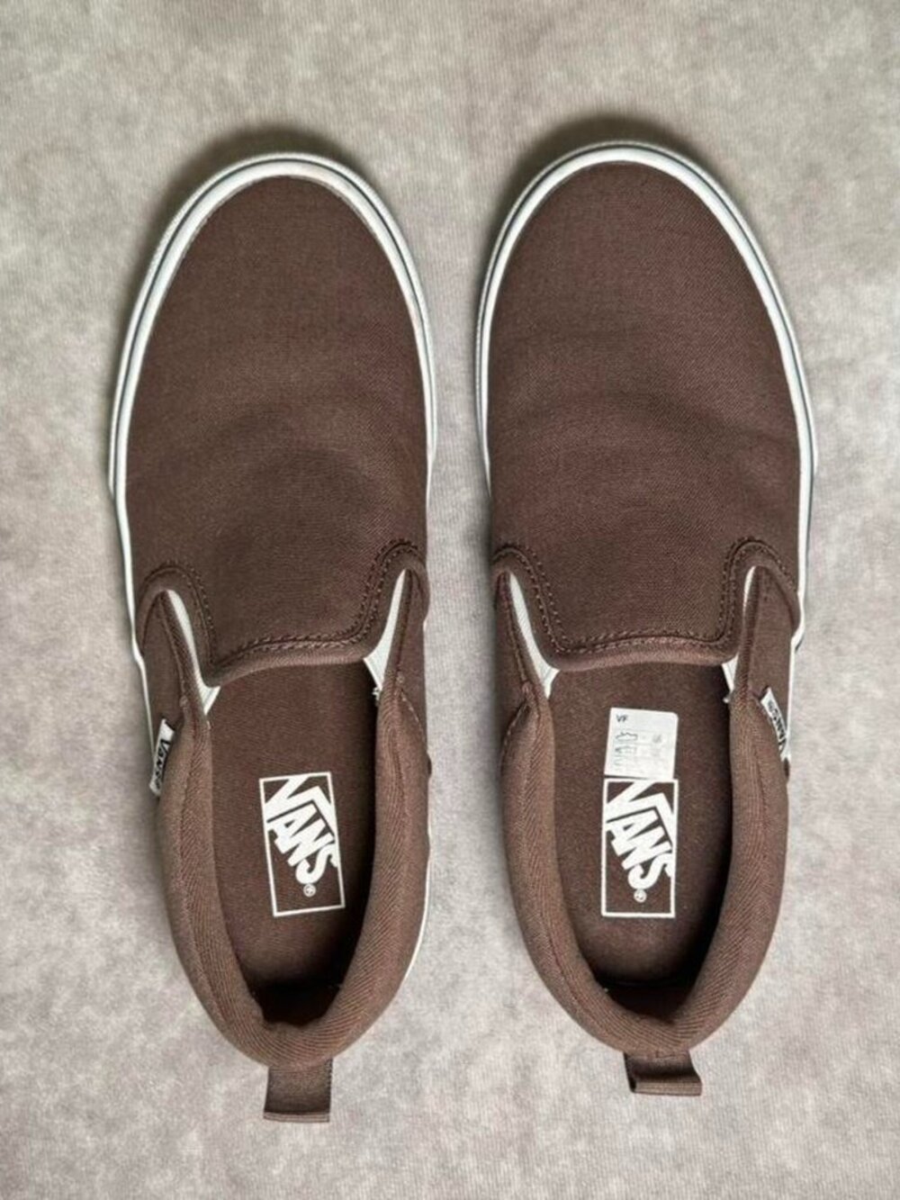 Vans Youth Asher Slip-On Shoe Canvas Deep Taupe, Youth 3.5